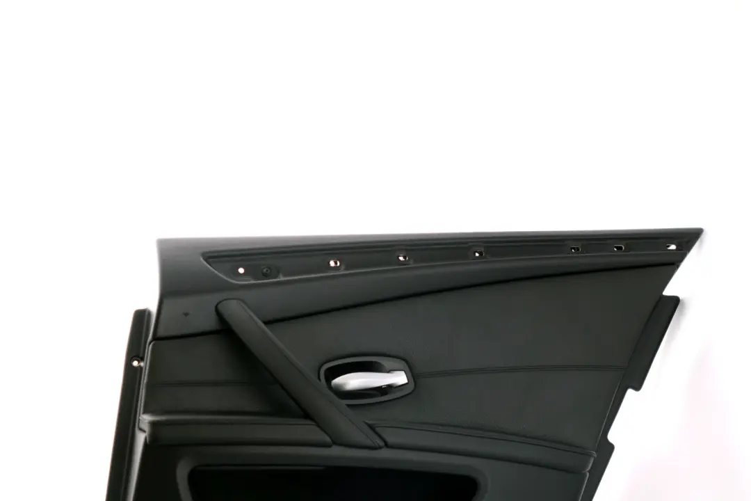BMW 5 Series E60 E61 LCI Rear Right O/S Door Card Lining Leather Panel Black - SKU 6984390 - Part number 6984389