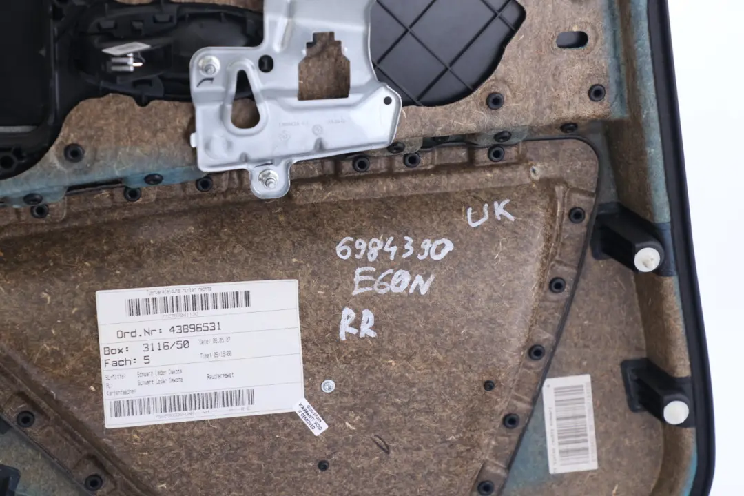 BMW E60 E61 LCI Panneau Portieres Cuir Arriere Droite Noir - SKU 6984390 - Numéro de pièce 6984389