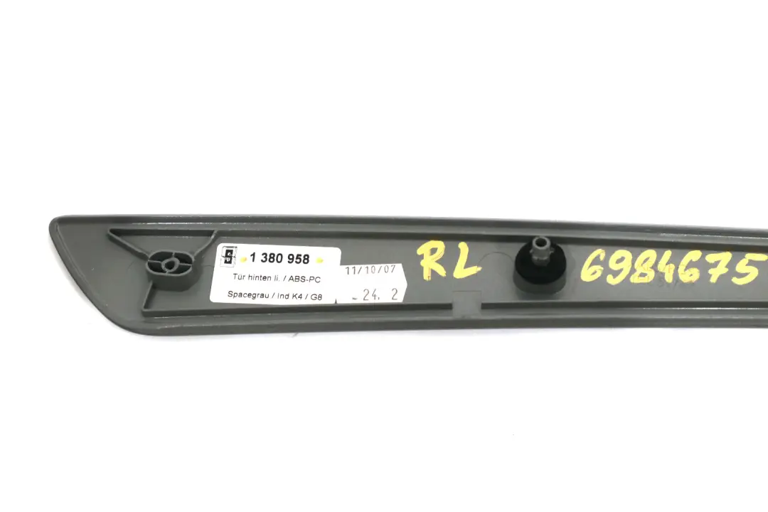 Decorative Strip Trim Cover Rear Left Door N/S Spacegrau to BMW 5 Series E60 LCI with Part number 6984675 BMW 5 Series E60 LCI Decorative Strip Trim Cover Rear Left Door N/S Spacegrau - SKU 6984675 - Part number 6984675