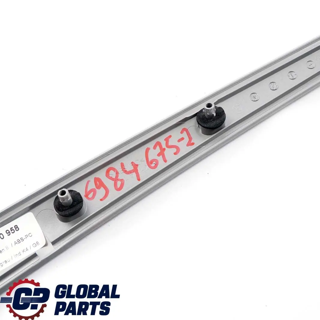BMW 5 Series E60 E61 LCI 2 Decor Strip Trim Door Rear Left N/S High Gloss Grey - SKU 6984676-2 - Part number 6984675