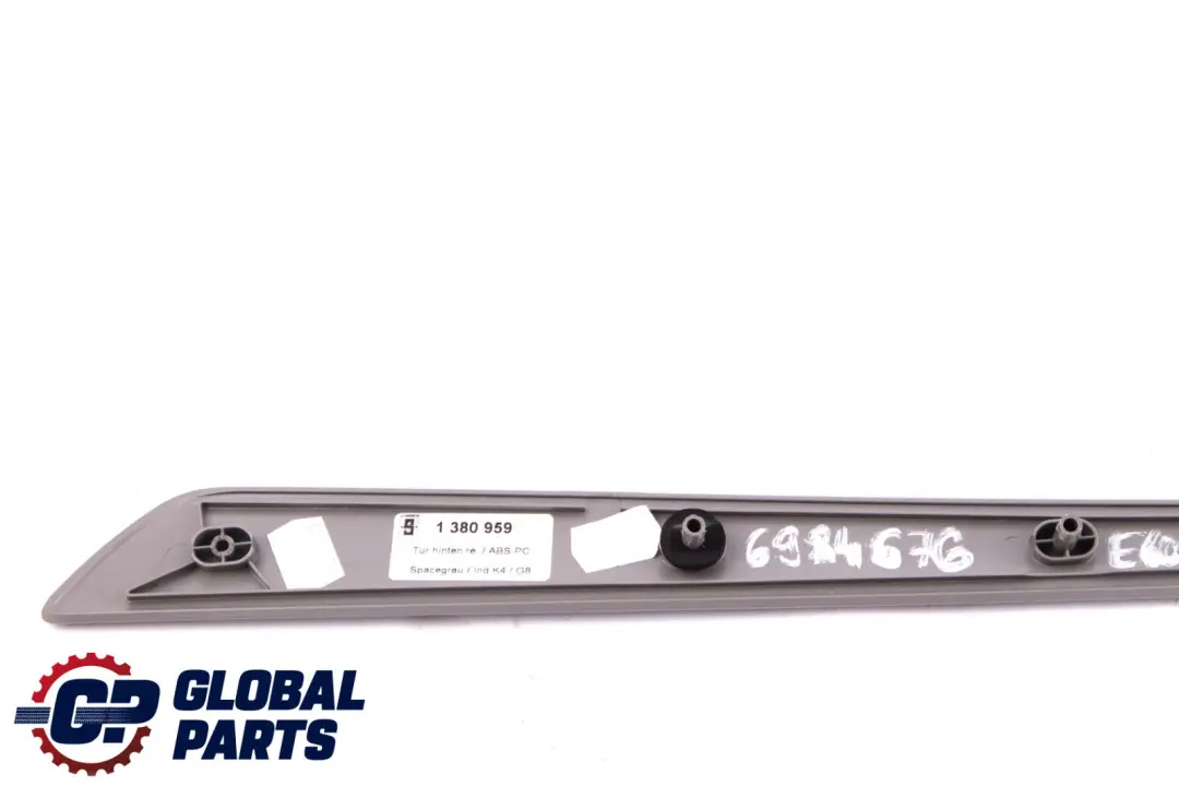 Decor Strip Trim Door Rear Right O/S Spacegrau Grey to BMW E60 E61 LCI with Part number 6984676 BMW E60 E61 LCI Decor Strip Trim Door Rear Right O/S Spacegrau Grey - SKU 6984676 - Part number 6984676