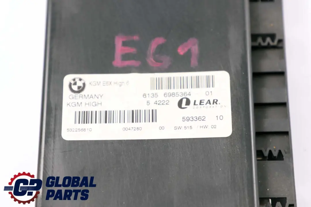 Body Gateway Module KGM HIGH LEAR to BMW 5 Series E61 with Part number 6985364 BMW 5 Series E61 Body Gateway Module KGM HIGH LEAR - SKU 6985364 - Part number 6985364