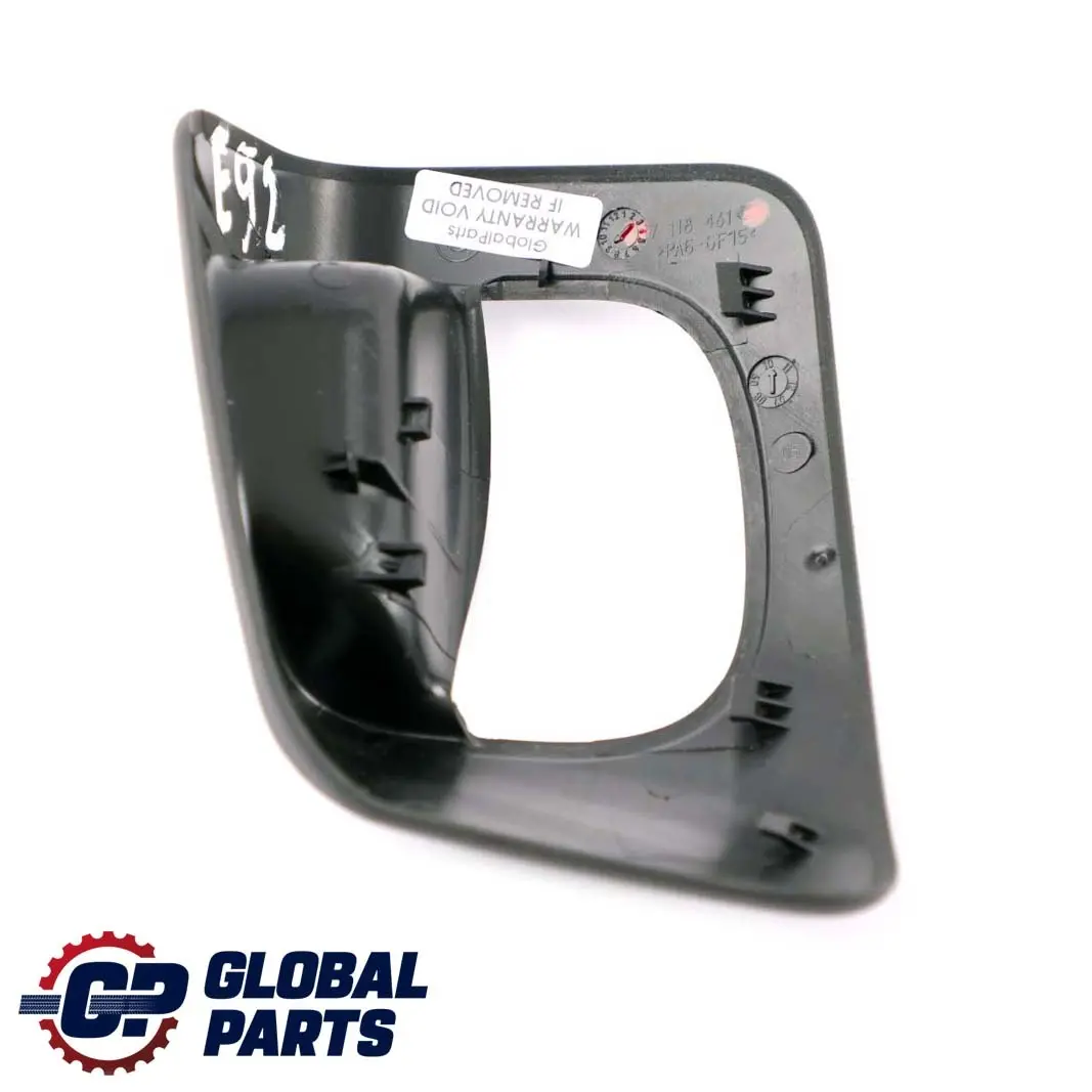 Front Left Seat N/S Release Cover Trim Black 7118461 to BMW E81 E82 E92 with Part number 6985581 BMW E81 E82 E92 Front Left Seat N/S Release Cover Trim Black 7118461 - SKU 6985581 - Part number 6985581
