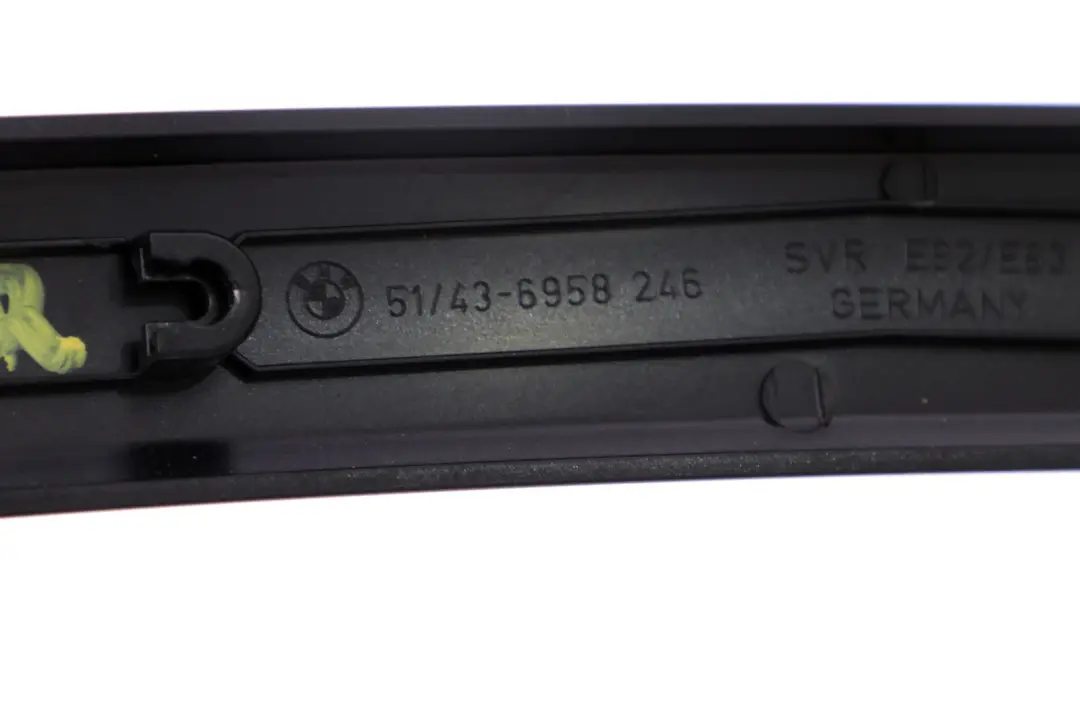 Decorative Strip Trim Cover Rear Right O/S Diamant Black to BMW 3 Series 1 E92 E93 with Part number 6986220 BMW 3 Series 1 E92 E93 Decorative Strip Trim Cover Rear Right O/S Diamant Black - SKU 6986220-1 - Part number 6986220