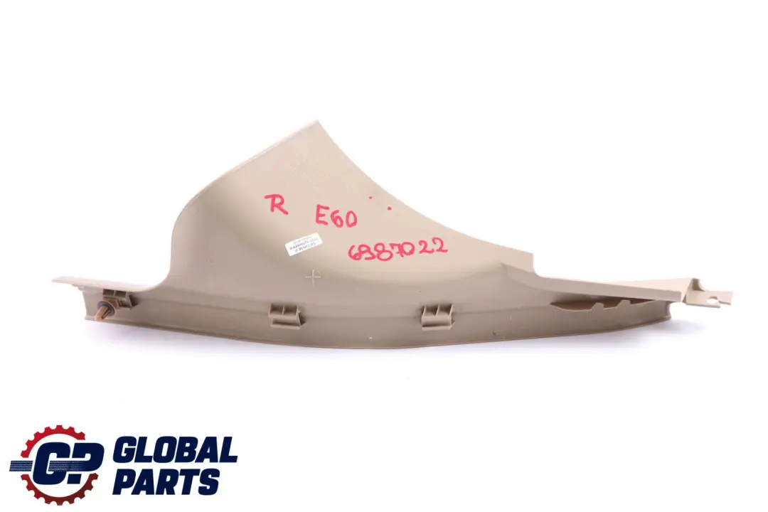 Strip Entrance Inner Rear Right Cream Beige O/S to BMW 5 Series E60 E61 LCI Cover with Part number 6987022 BMW 5 Series E60 E61 LCI Cover Strip Entrance Inner Rear Right Cream Beige O/S - SKU 6987022 - Part number 6987022