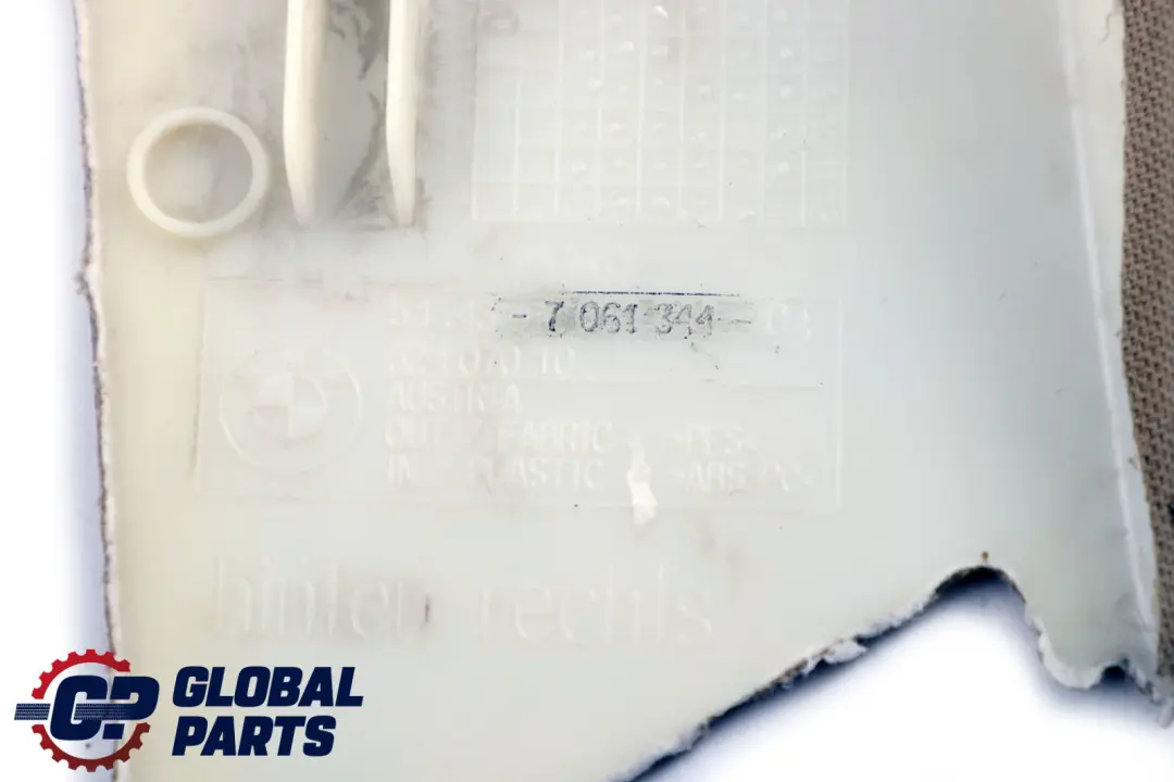 Trim panel C-Column Rear Right O/S Creme Beige 7061344 to BMW 5 SERIES E61 LCI with Part number 6987138 BMW 5 SERIES E61 LCI Trim panel C-Column Rear Right O/S Creme Beige 7061344 - SKU 6987138 - Part number 6987138