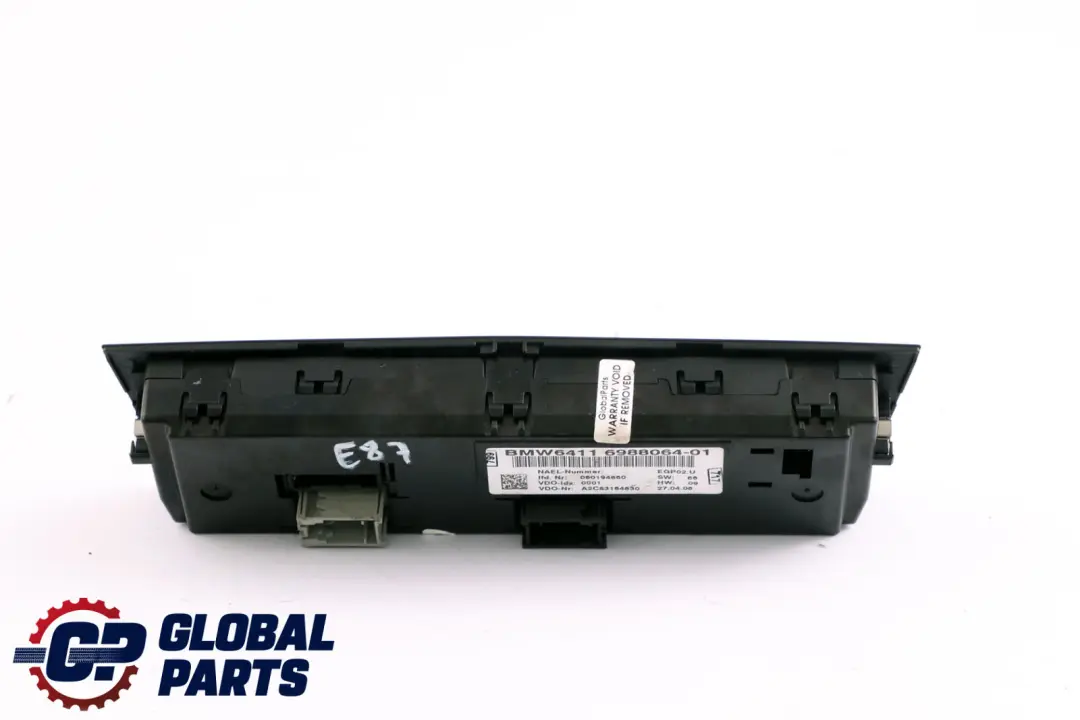 BMW E81 E87 E87N E90 LCI E91 E92 Air Conditioning Control Panel Switch 6988064 - SKU 6988064-1 - Part number 64116988064