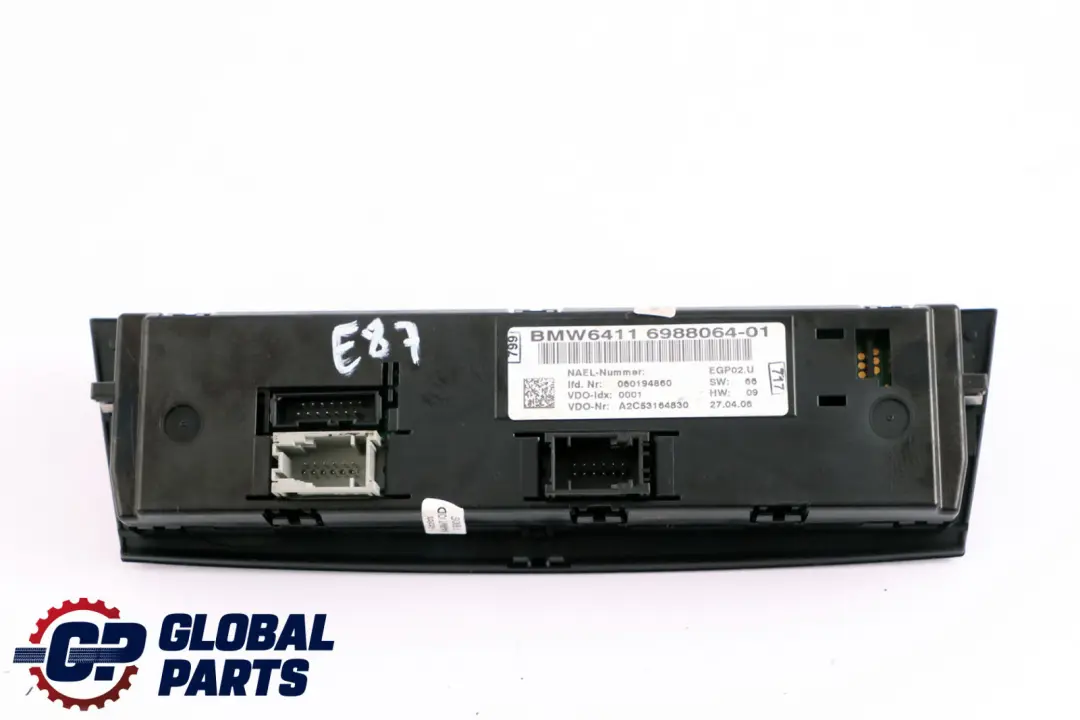 BMW E81 E87 E87N E90 LCI E91 E92 Air Conditioning Control Panel Switch 6988064 - SKU 6988064-1 - Part number 64116988064