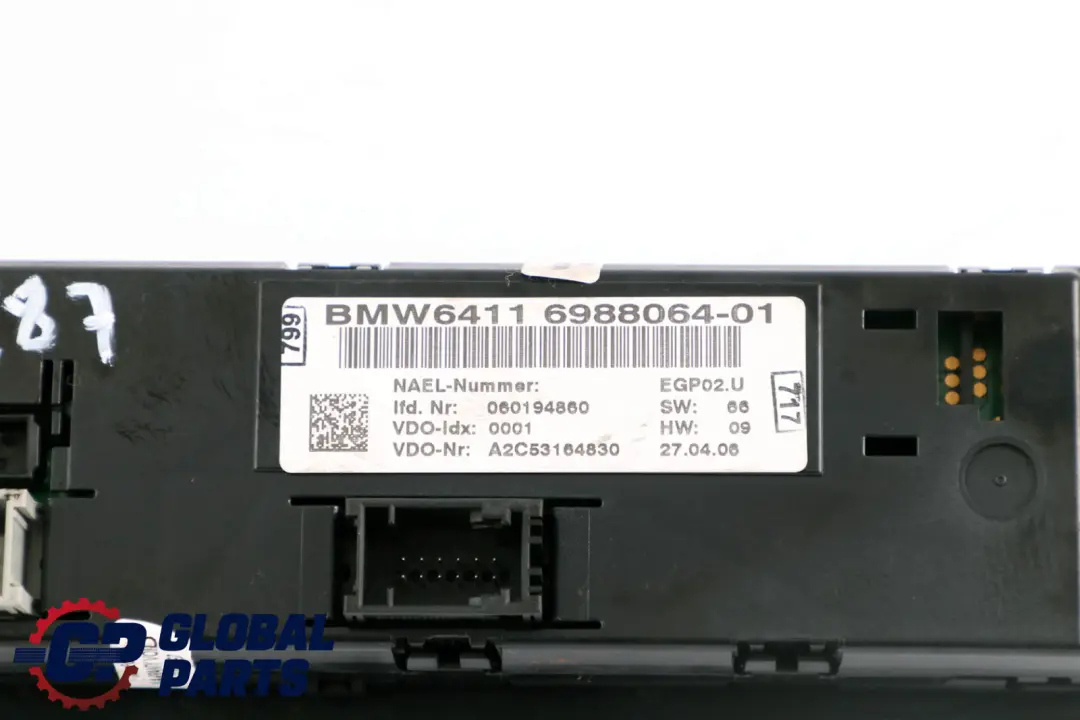 BMW E81 E87 E87N E90 LCI E91 E92 Air Conditioning Control Panel Switch 6988064 - SKU 6988064-1 - Part number 64116988064