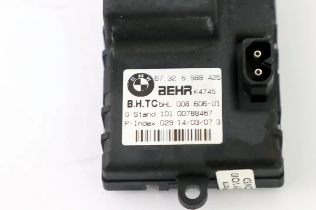 E63N E64 E64N Blower Regulator Control Unit Resistor to BMW 5 6 Series E60 E61 E63 with Part number 6948422 BMW 5 6 Series E60 E61 E63 E63N E64 E64N Blower Regulator Control Unit Resistor - SKU 6988425 - Part number 6948422