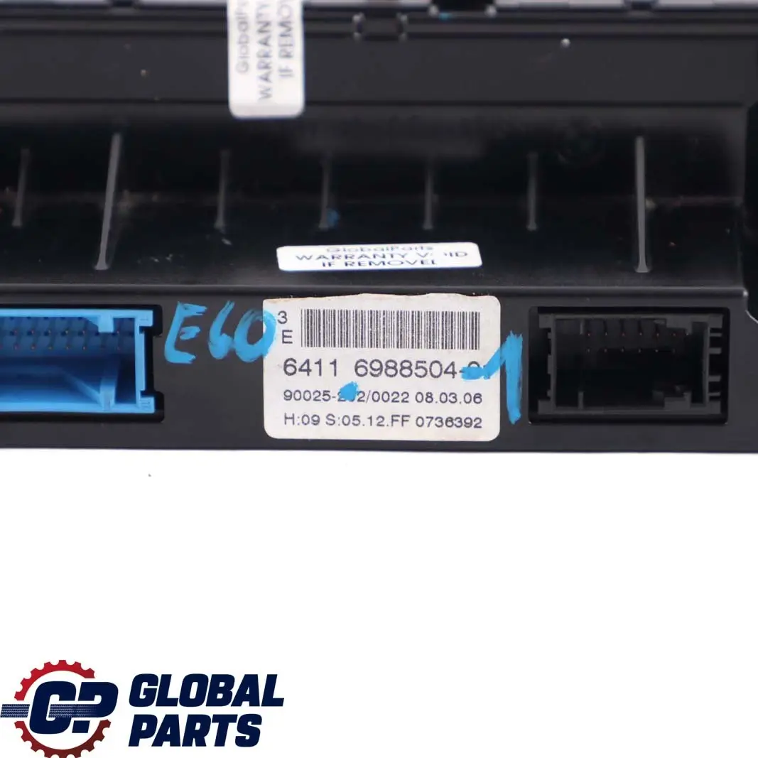 Panel De Control Automatico Aire Acondicionado A/C Alto para BMW 1 E60 E61 E63 con número de pieza 6988504 BMW 1 E60 E61 E63 Panel De Control Automatico Aire Acondicionado A/C Alto - SKU 6988504-1 - Número de pieza 6988504