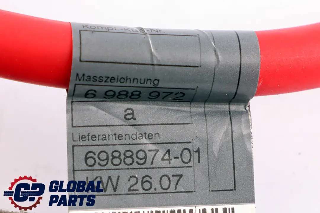 Battery Cable Plus Pole to BMW X1 E82 E84 E88 E90 E91 E92 LCI with Part number 6988974 BMW X1 E82 E84 E88 E90 E91 E92 LCI Battery Cable Plus Pole - SKU 6988974 - Part number 6988974