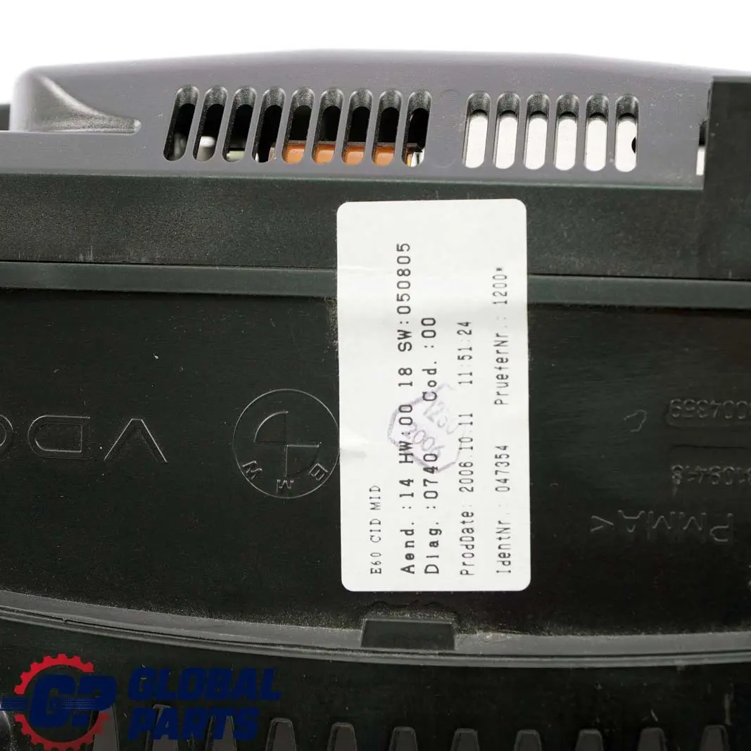 BMW 5 6 Series 1 E60 E63 E64 On-board Display Monitor Screen 6,5" - SKU 6989395-1 - Part number 6989395