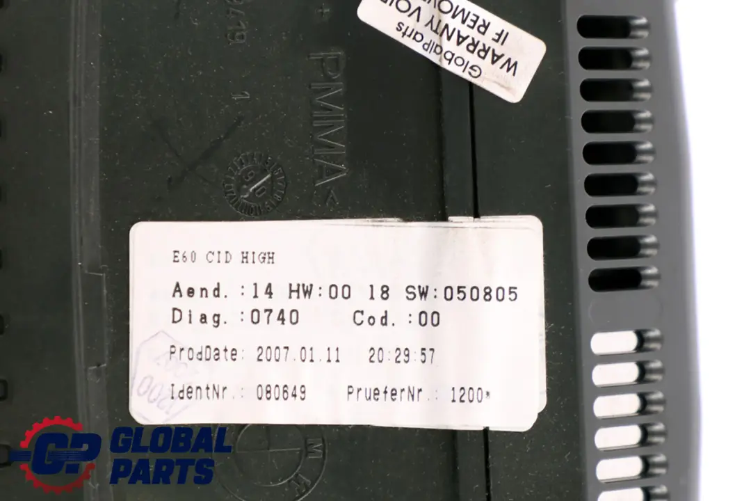 Ecran d'affichage du tableau de bord 8.8" CCC pour BMW 3 5 Series 4 E60 E90 à propos du numéro de pièce 6989396 BMW 3 5 Series 4 E60 E90 Ecran d'affichage du tableau de bord 8.8" CCC - SKU 6989396 - Numéro de pièce 6989396