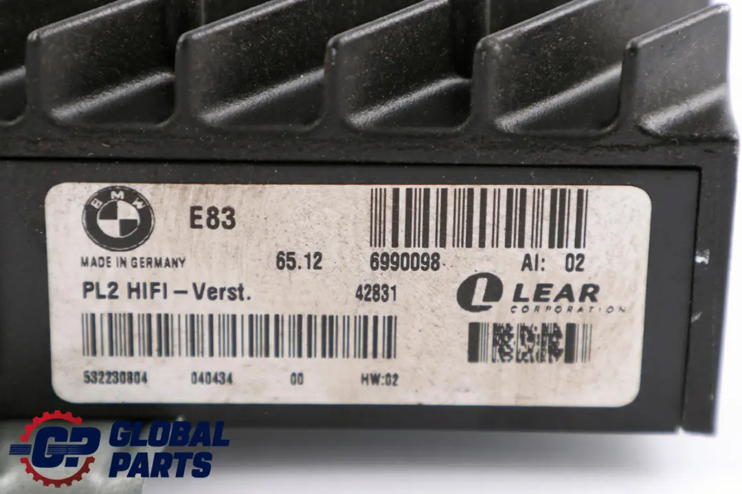 BMW X3 E83 LCi AMPLIFIER HIFI SYSTEM LEAR PL2 6512 - SKU 6990098 - Part number 6990098