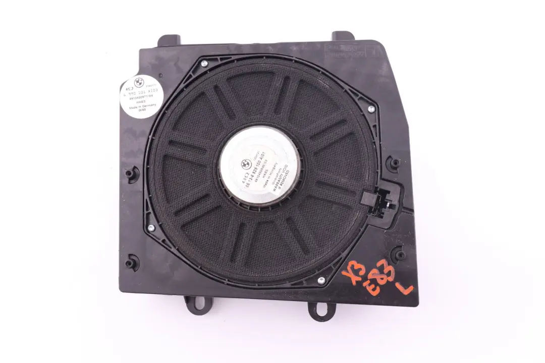 Sistema De audio est?reo Altavoz central De graves izquierdo para BMW X3 E83 con número de pieza 65136990101 BMW X3 E83 Sistema De audio est?reo Altavoz central De graves izquierdo - SKU 6990101 - Número de pieza 65136990101