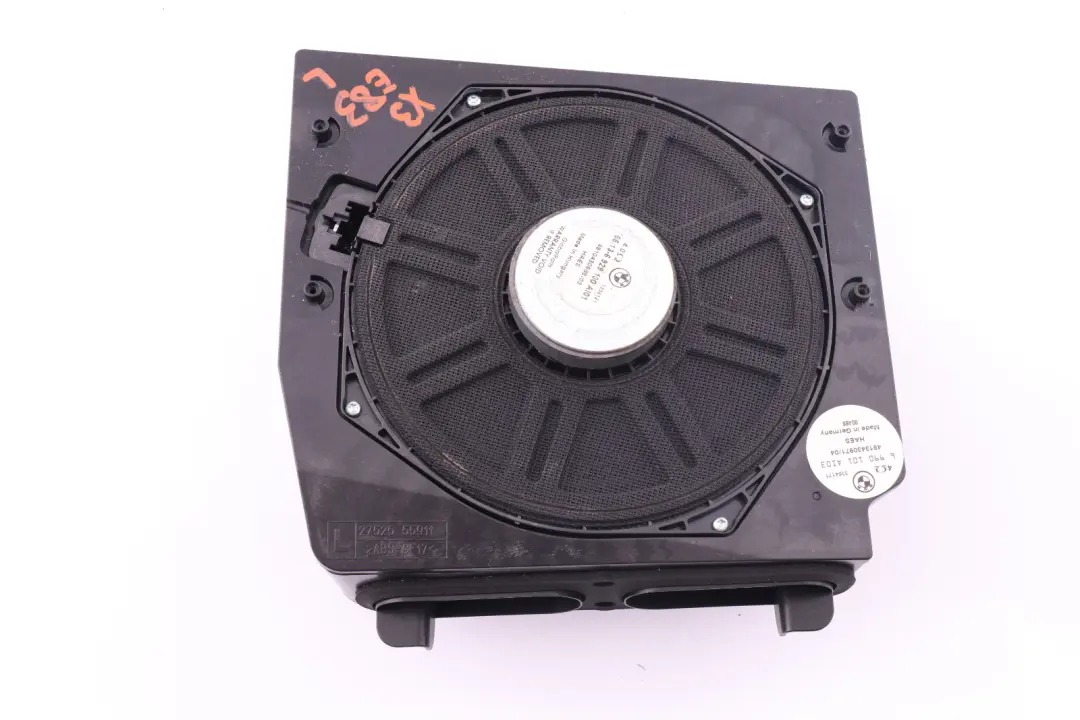 BMW X3 E83 Stereo Audio System Left Central Bass Speaker N/S - SKU 6990101 - Part number 65136990101