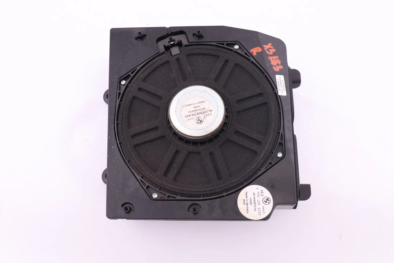 BMW X3 Series E83 Stereo Audio System Right Central Bass Speaker O/S 6990102