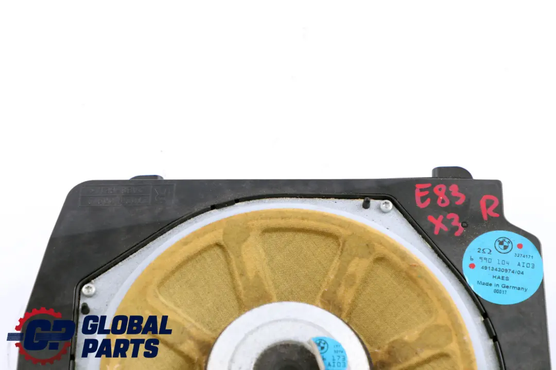 Reihe E83 Zentralbass rechts HIFI-SYSTEM 6513 für BMW X3 mit Teilenummer 6990104 BMW X3 Reihe E83 Zentralbass rechts HIFI-SYSTEM 6513 - SKU 6990104 - Teilenummer 6990104