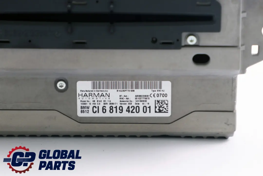 Unità principale di navigazione satellitare Alta 6819420 per BMW F20 F21 F30 F31 LCI con numero di parte 6991582 BMW F20 F21 F30 F31 LCI Unità principale di navigazione satellitare Alta 6819420 - SKU 6991582 - Numero di parte 6991582