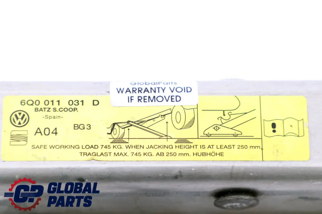  Genuine VW Volkswagen Polo Seat Ibiza Car Lifting Jack Tool - SKU 6Q0011031D - Part number 6Q0011031D