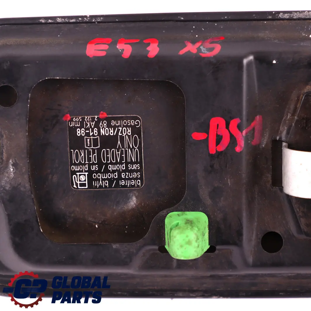 Fill In Flap Fuel Cover Black Sapphire Metallic to BMW X5 Series E53 1 with Part number 7001027 BMW X5 Series E53 1 Fill In Flap Fuel Cover Black Sapphire Metallic - SKU 7001027-BS1 - Part number 7001027