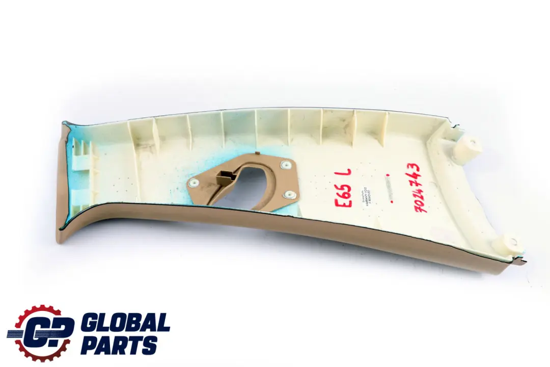 Säule Mitte oben links B Säulenverkleidung Abdeckung Beige für BMW E65 mit Teilenummer 7024743 BMW E65 Säule Mitte oben links B Säulenverkleidung Abdeckung Beige - SKU 7001979-3 - Teilenummer 7024743