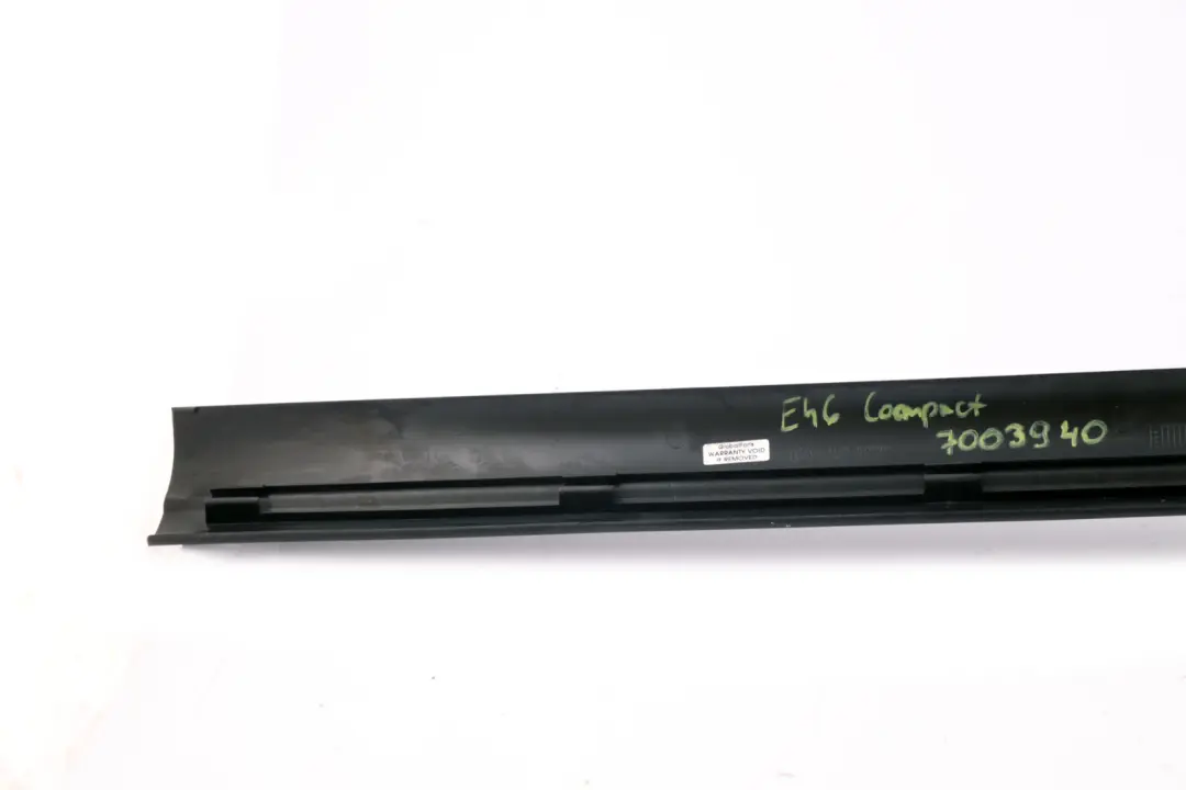 Entrance Cover Trim Strip Right O/S Black 8268144 to BMW 3 Series Compact E46 with Part number 7003940 BMW 3 Series Compact E46 Entrance Cover Trim Strip Right O/S Black 8268144 - SKU 7003940 - Part number 7003940
