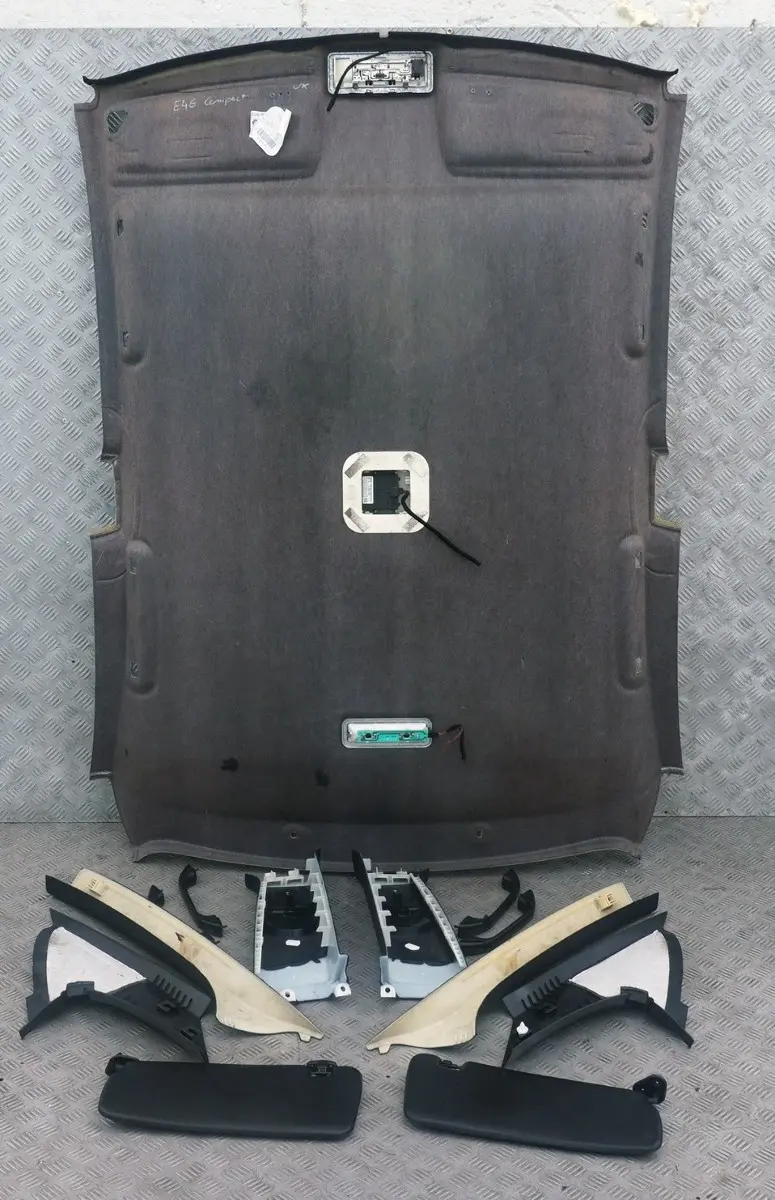 Complete Headlining Roof Lining Black + Pillars Handles to BMW 3 Series E46 Compact with Part number 7007750 BMW 3 Series E46 Compact Complete Headlining Roof Lining Black + Pillars Handles - SKU 7007750 - Part number 7007750