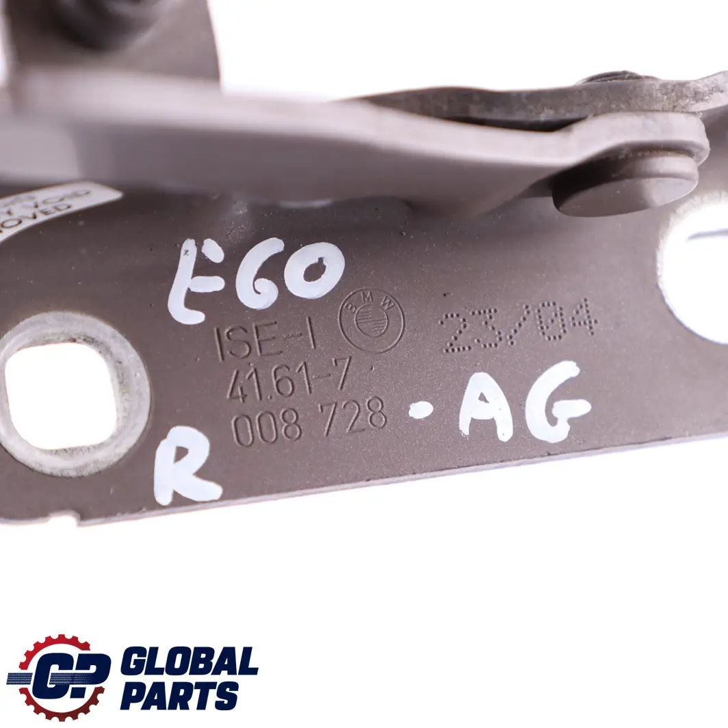 BMW E60 E61 Cerniera cofano motore destra Grigio Ametista - A09 - SKU 7008728-AG - Numero di parte 7008728