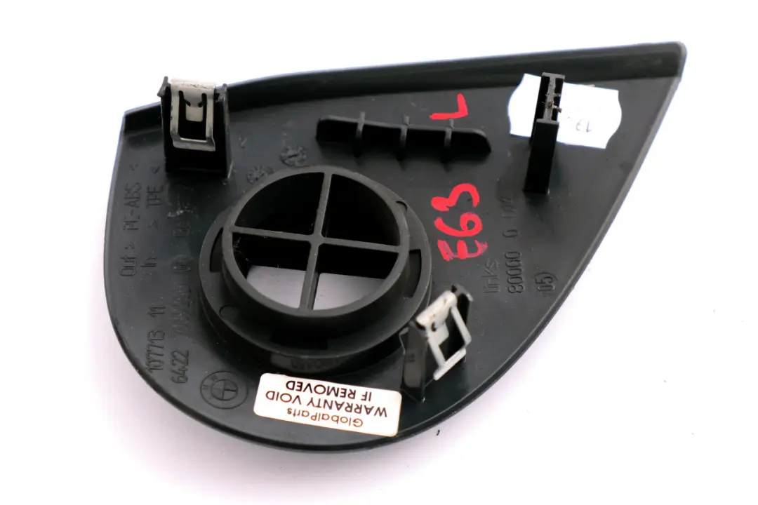 Tableau de bord Buse Gauche pour Ventilation de Porte pour BMW E63 E64 à propos du numéro de pièce 7009285 BMW E63 E64 Tableau de bord Buse Gauche pour Ventilation de Porte - SKU 7009285 - Numéro de pièce 7009285