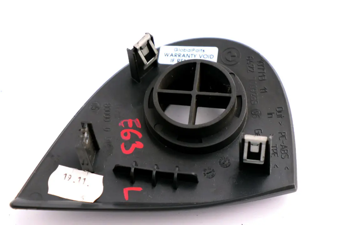 Armaturenbrett Linke Düse für Türentlüftung für BMW E63 E64 mit Teilenummer 7009285 BMW E63 E64 Armaturenbrett Linke Düse für Türentlüftung - SKU 7009285 - Teilenummer 7009285