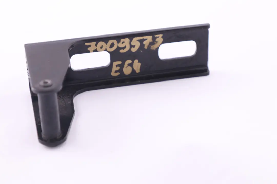 Folding Top Compartment Lid Catch Bracket to BMW 6 Series E64 Cabrio with Part number 7120490 BMW 6 Series E64 Cabrio Folding Top Compartment Lid Catch Bracket - SKU 7009573 - Part number 7120490