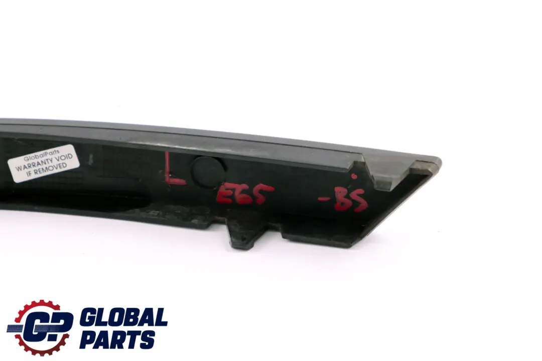 Left Bumper Finisher Moulding Trim N/S Black Sapphire to BMW 7 Series E65 Rear with Part number 7012287 BMW 7 Series E65 Rear Left Bumper Finisher Moulding Trim N/S Black Sapphire - SKU 7012287-BS - Part number 7012287