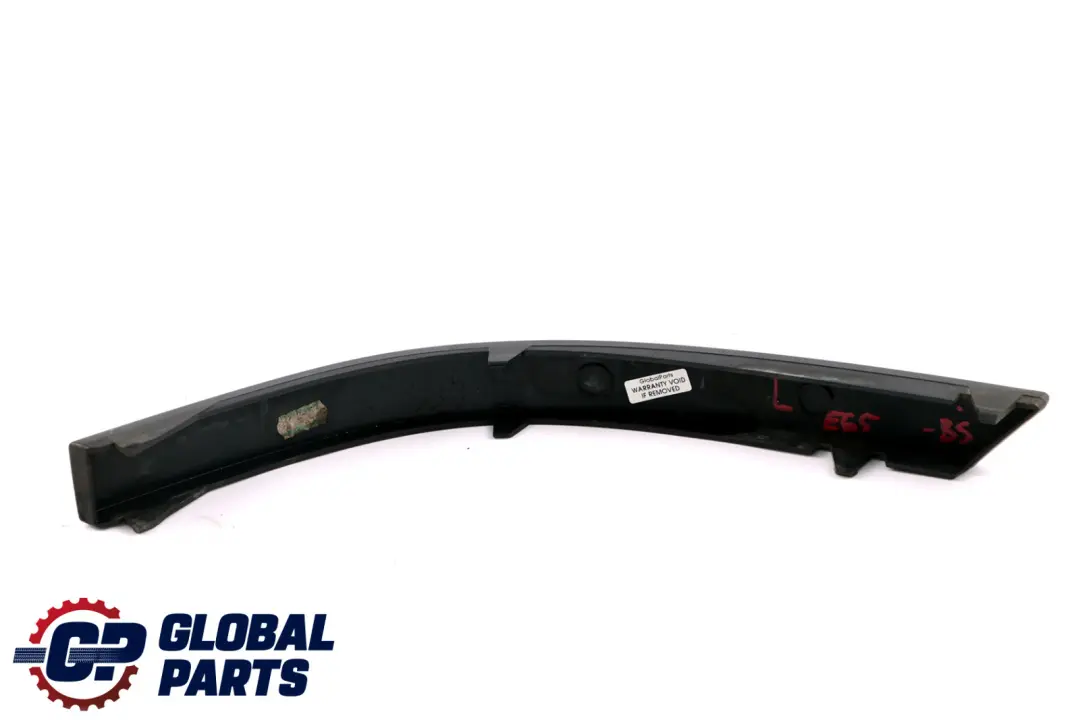 Left Bumper Finisher Moulding Trim N/S Black Sapphire to BMW 7 Series E65 Rear with Part number 7012287 BMW 7 Series E65 Rear Left Bumper Finisher Moulding Trim N/S Black Sapphire - SKU 7012287-BS - Part number 7012287