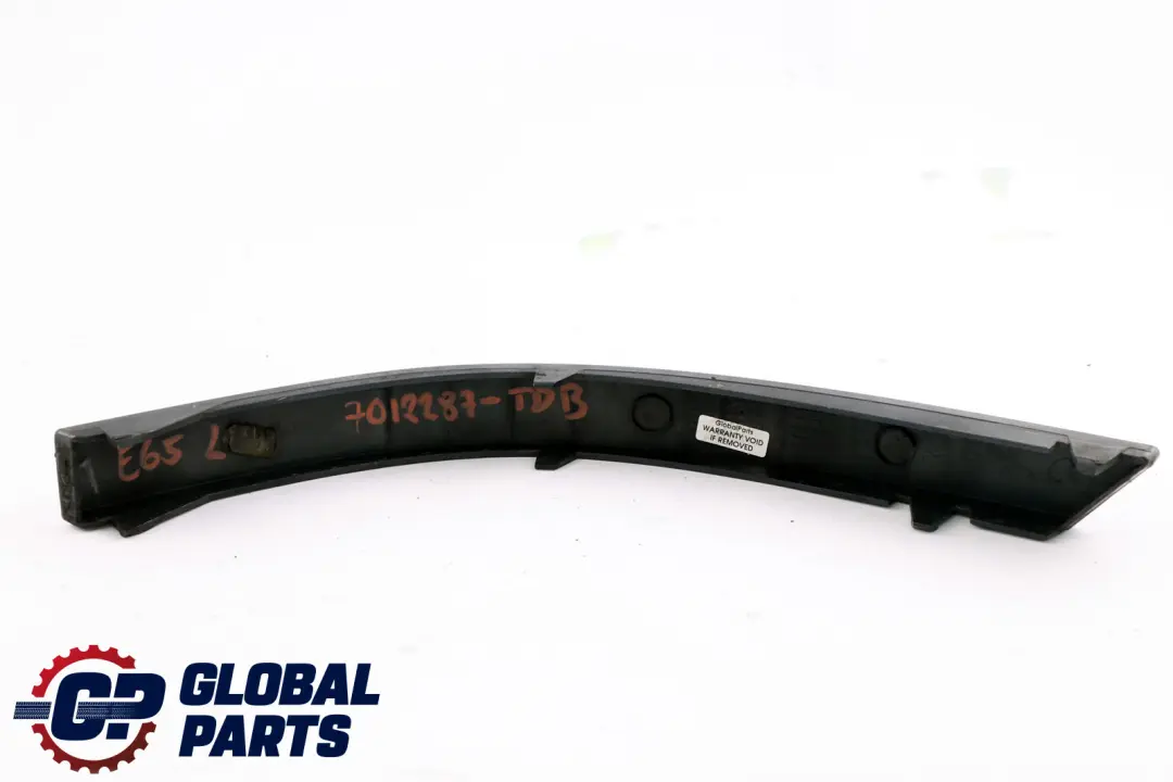 Left Bumper Finisher Moulding Trim N/S Toledoblau Blue to BMW 7 Series E65 Rear with Part number 7012287 BMW 7 Series E65 Rear Left Bumper Finisher Moulding Trim N/S Toledoblau Blue - SKU 7012287-TDB - Part number 7012287