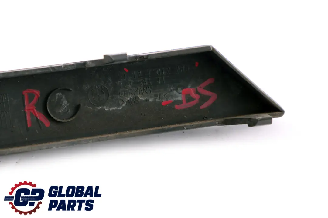 Right Bumper Finisher Moulding Trim O/S Black Sapphire 475 to BMW 7 Series E65 Rear with Part number 7012288 BMW 7 Series E65 Rear Right Bumper Finisher Moulding Trim O/S Black Sapphire 475 - SKU 7012288-BS - Part number 7012288