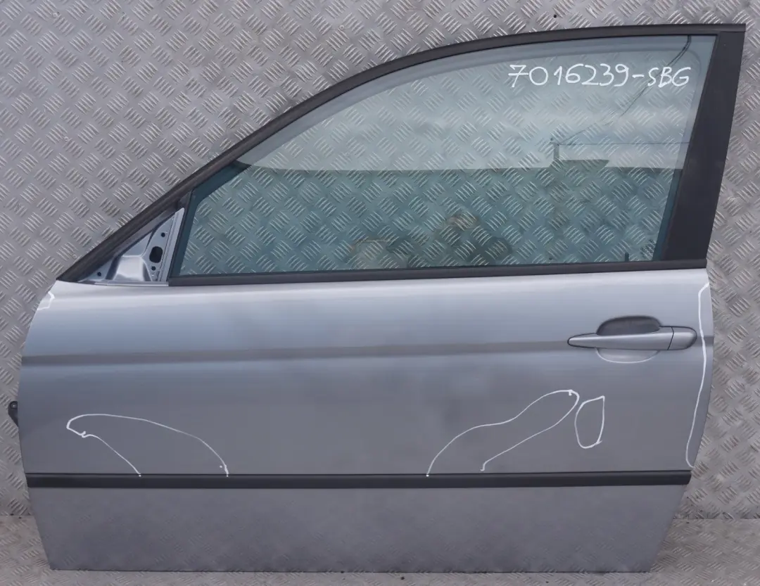 Front Left Door N/S Silbergrau Silver Grey Metallic to BMW 3 Series E46 Compact with Part number 7016239 BMW 3 Series E46 Compact Front Left Door N/S Silbergrau Silver Grey Metallic - SKU 7016239-SBG - Part number 7016239