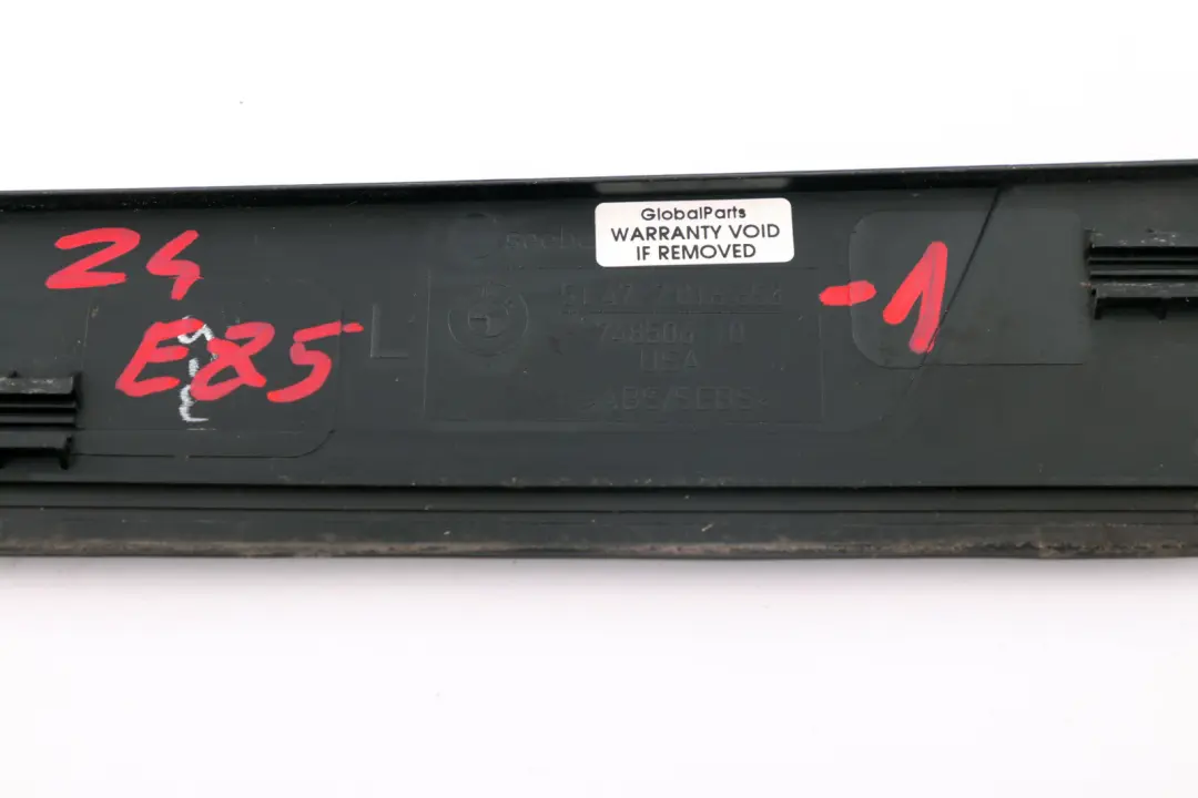 BMW Z4 Series E85 E89 1 Cover Strip Entrance Interior Left Black Schwarz N/S - SKU 7016651 - Part number 7016653