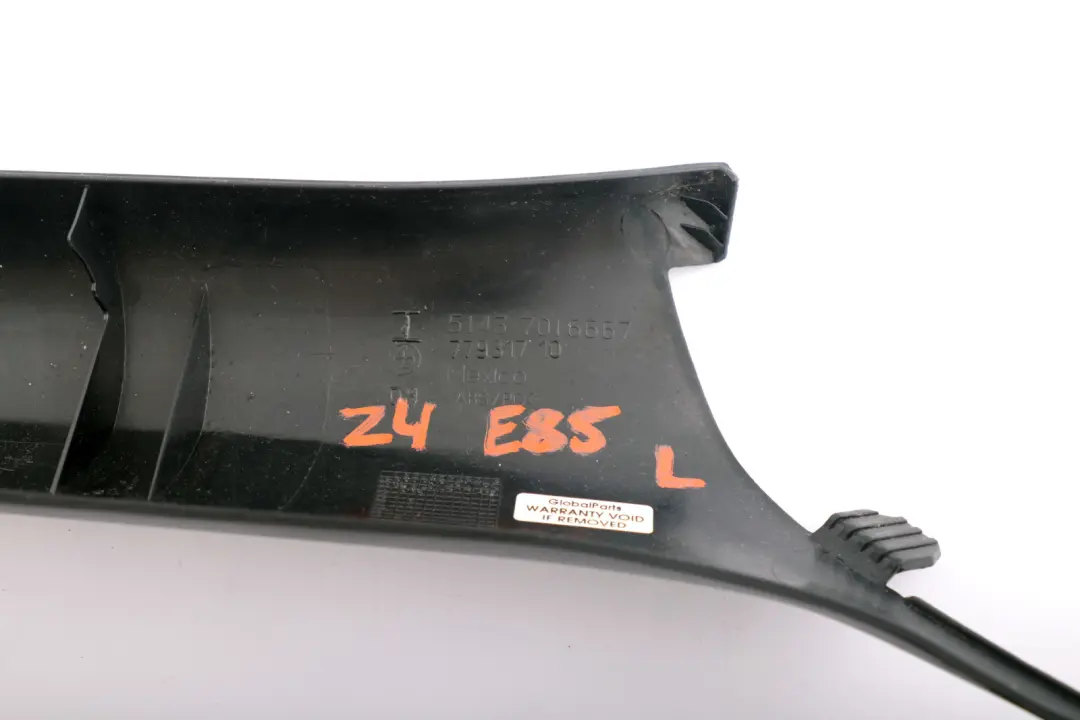 Couverture Tablier A Gauche Noir 5143 pour BMW Z4 E85 à propos du numéro de pièce 7016667 BMW Z4 E85 Couverture Tablier A Gauche Noir 5143 - SKU 7016667 - Numéro de pièce 7016667