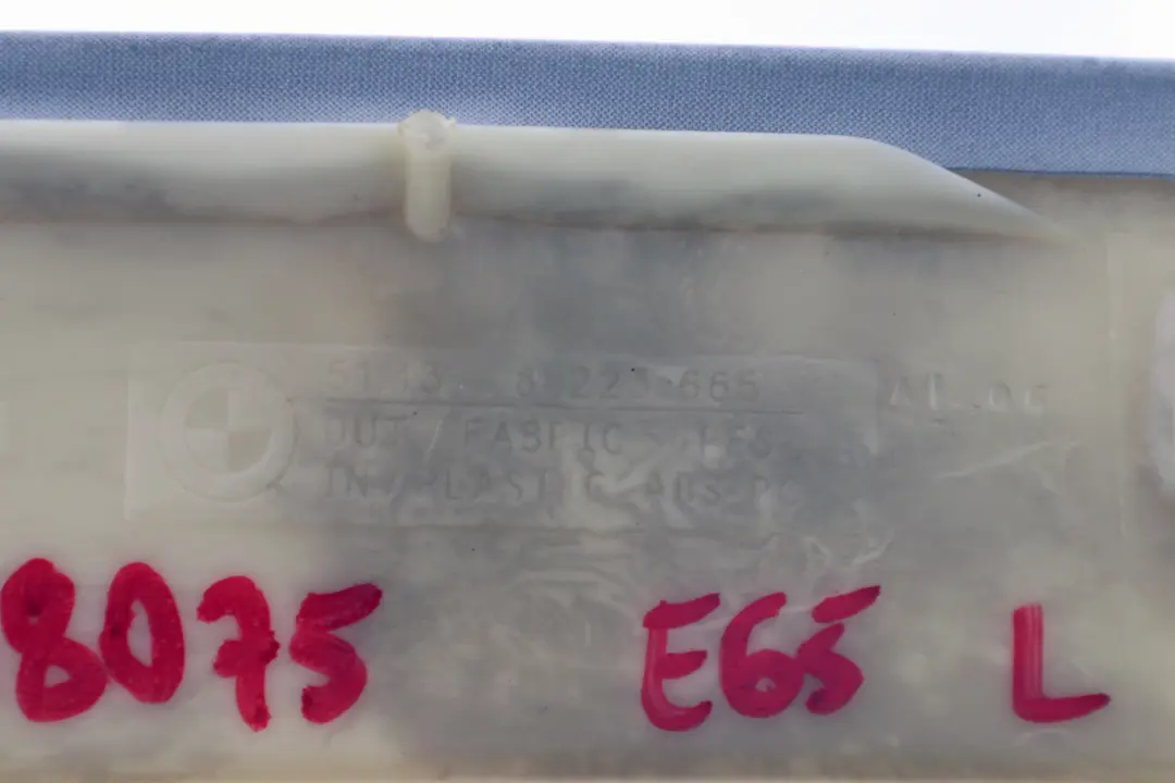 Apron Trim Left N/S Cloth Steingrau Grey 8223665 to BMW 7 Series E65 E66 Cover with Part number 7018075 BMW 7 Series E65 E66 Cover Apron Trim Left N/S Cloth Steingrau Grey 8223665 - SKU 7018075 - Part number 7018075