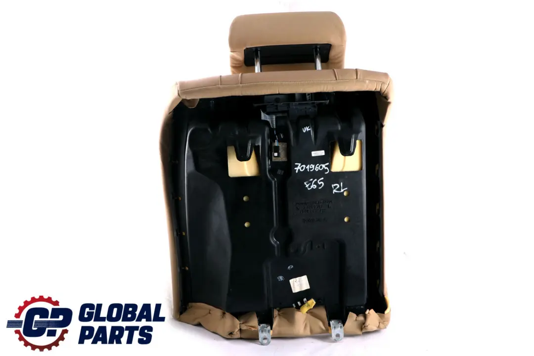 BMW 7 er E65 E66 E67 Hinten Sitz Links Rückenlehne Bezug Leder Nasca Beige - SKU 7019605 - Teilenummer 7019605