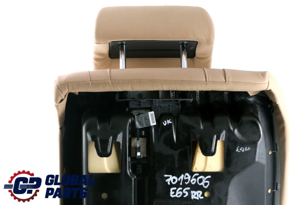 Right O/S Backrest Cover Beige Leather Nasca to BMW 7 Series E65 E66 Rear Seat with Part number 7019606 BMW 7 Series E65 E66 Rear Seat Right O/S Backrest Cover Beige Leather Nasca - SKU 7019606 - Part number 7019606