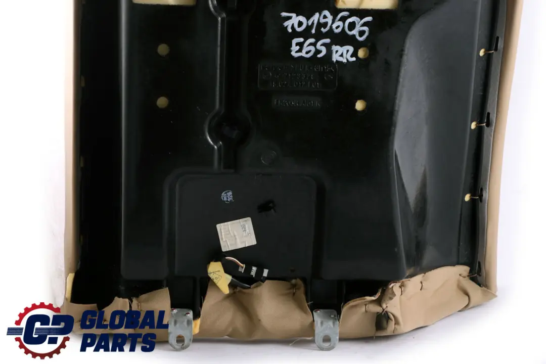 BMW 7 Series E65 E66 Rear Seat Right O/S Backrest Cover Beige Leather Nasca - SKU 7019606 - Part number 7019606