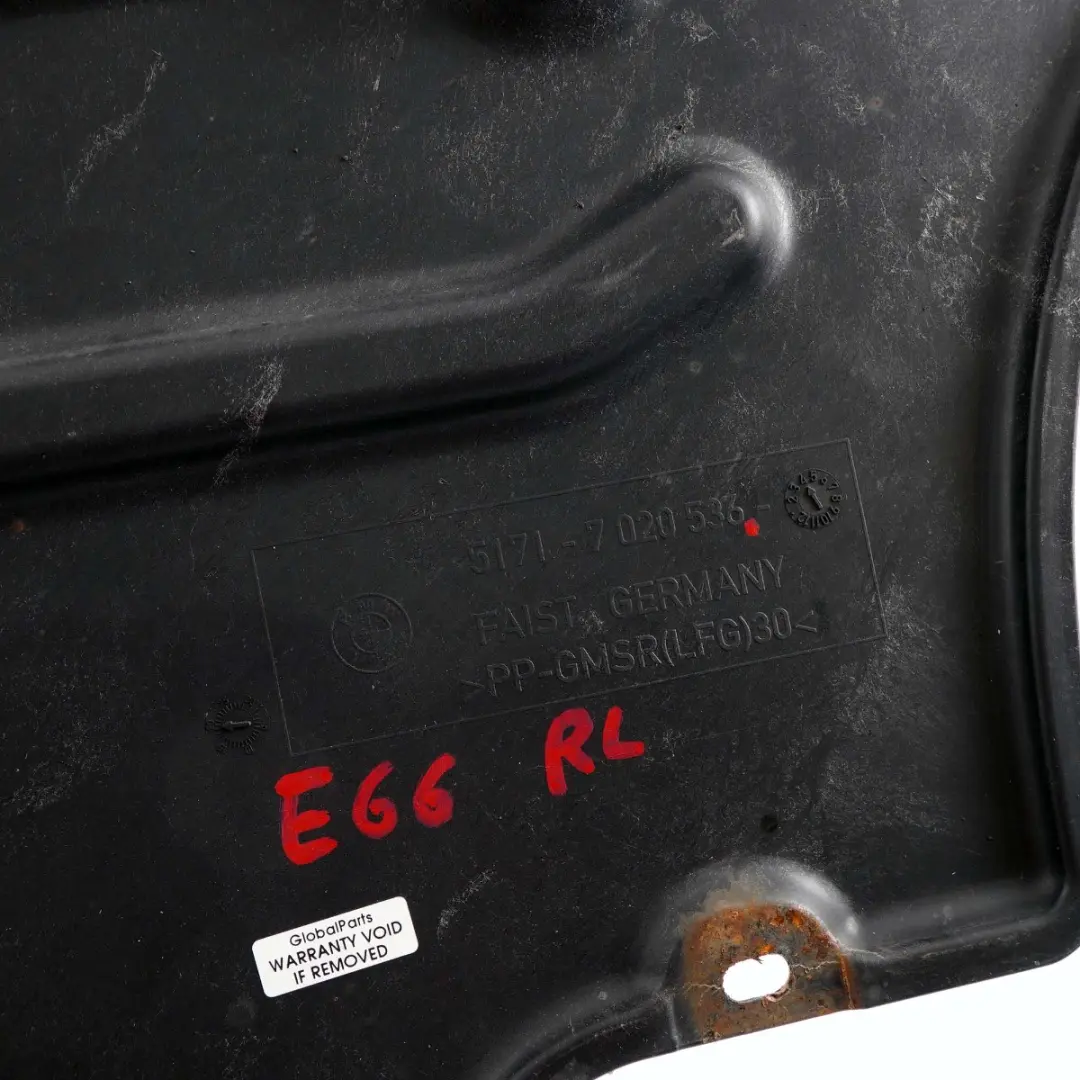 Posteriore Destra Protezione Sottoscocca Pannello Motore Copertura per BMW 7 E66 con numero di parte 7020536 BMW 7 E66 Posteriore Destra Protezione Sottoscocca Pannello Motore Copertura - SKU 7020536 - Numero di parte 7020536