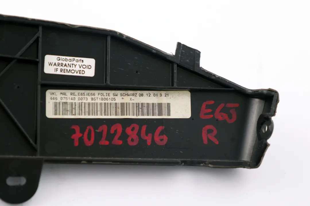 Trim Panel Centre Armrest Right O/S Black to BMW 7 Series E65 E66 with Part number 7022846 BMW 7 Series E65 E66 Trim Panel Centre Armrest Right O/S Black - SKU 7022846 - Part number 7022846