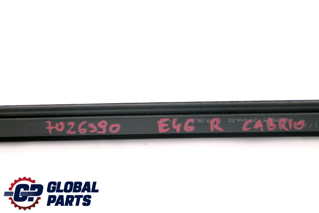 Right Inner Window Channel Cover O/S to BMW 3 Series E46 Cabrio Rear with Part number 7026390 BMW 3 Series E46 Cabrio Rear Right Inner Window Channel Cover O/S - SKU 7026390 - Part number 7026390