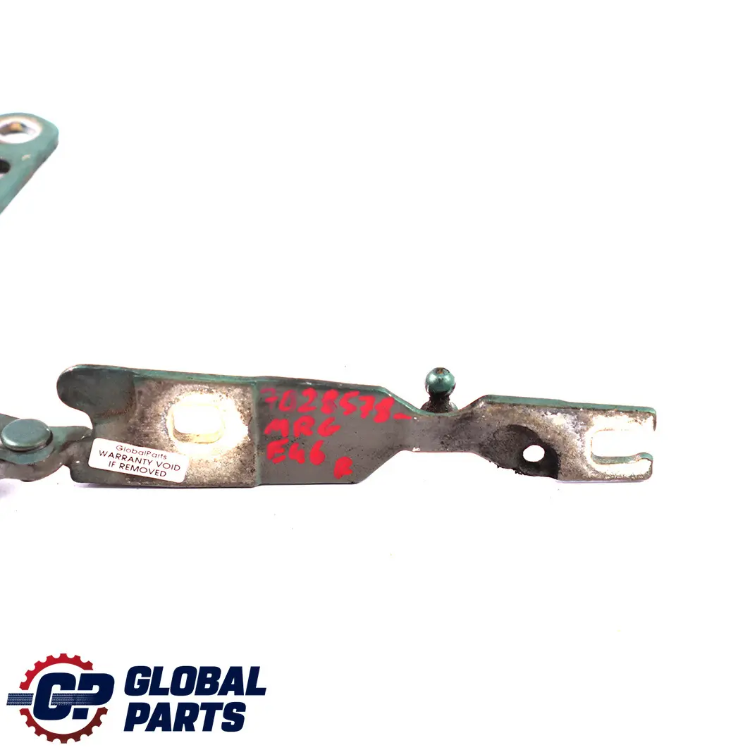 BMW 3 Series E46 Right Engine Hood Hinge Bonnet O/S Meergruen Sea Green 393 - SKU 7028578-MRG - Part number 7028578