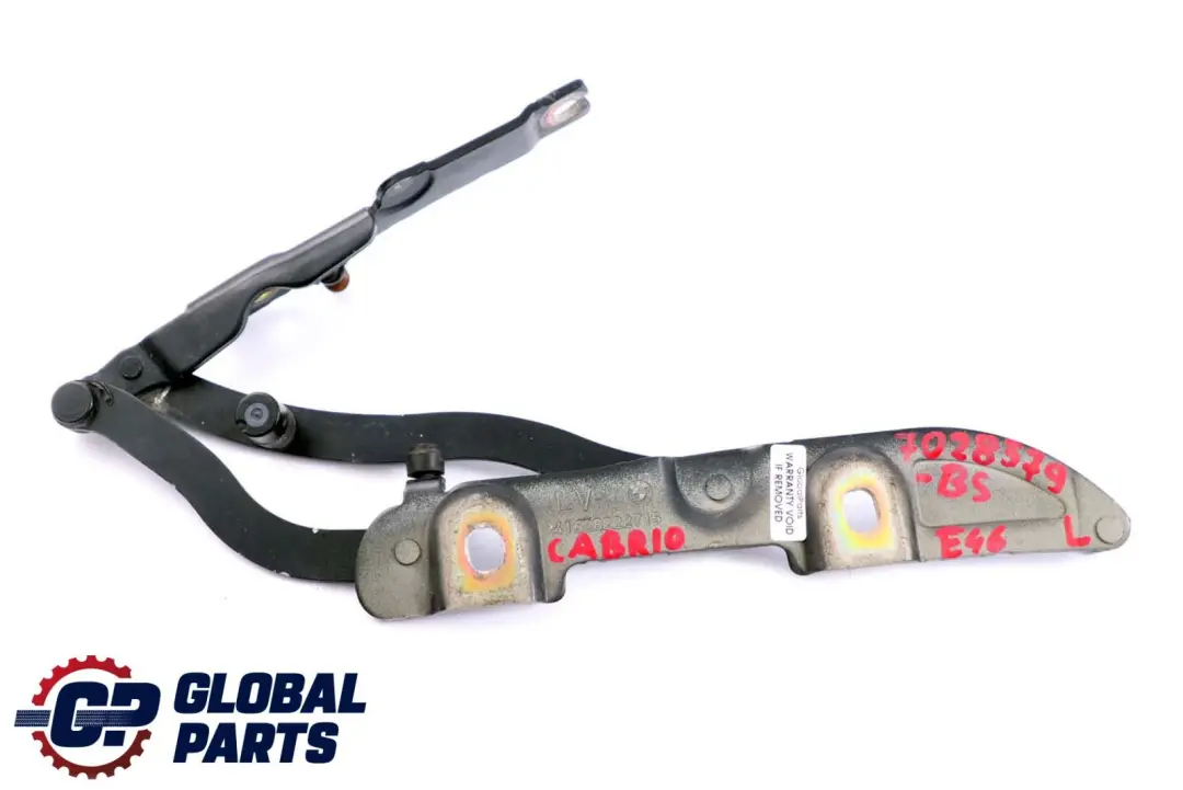 Left Trunk Lid Hinge Black Sapphire 8222715 to BMW 3 Series E46 Convertible Rear with Part number 7028579 BMW 3 Series E46 Convertible Rear Left Trunk Lid Hinge Black Sapphire 8222715 - SKU 7028579-BS - Part number 7028579