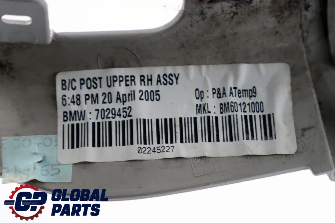 Mini R50 R53 Panel Cubierta Columna B Inferior Derecho Gris Horizonte - SKU 7029452-1 - Número de pieza 7029452